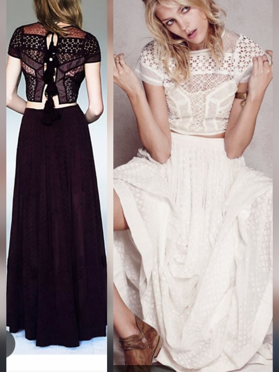 Free People Dresses & Skirts - OBO RARE Free PEOPLE 2PC Lola MAXI SKIRT GOWN SET CREAM